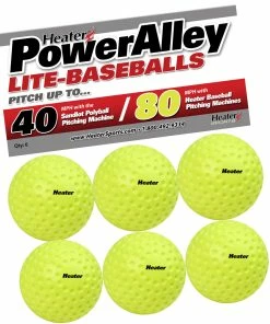 Heater Sports PowerAlley 80/Sandlot 40 MPH Lite Baseballs - Package Of 6