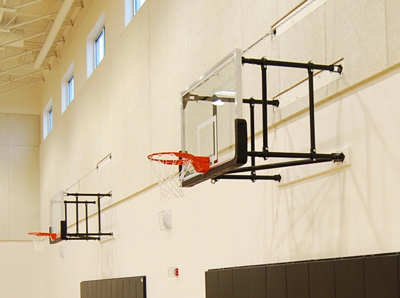 Gared Sports Gared Side Fold Wall Mounted Basketball Hoop - 72 Inch Glass