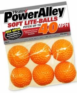 Heater Sports PowerAlley 40 MPH Orange Lite Baseballs - Package Of 6