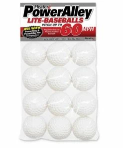 Heater Sports PowerAlley 60 MPH White Lite Baseballs - Package Of 12 - OUT OF STOCK DUE MARCH 15TH