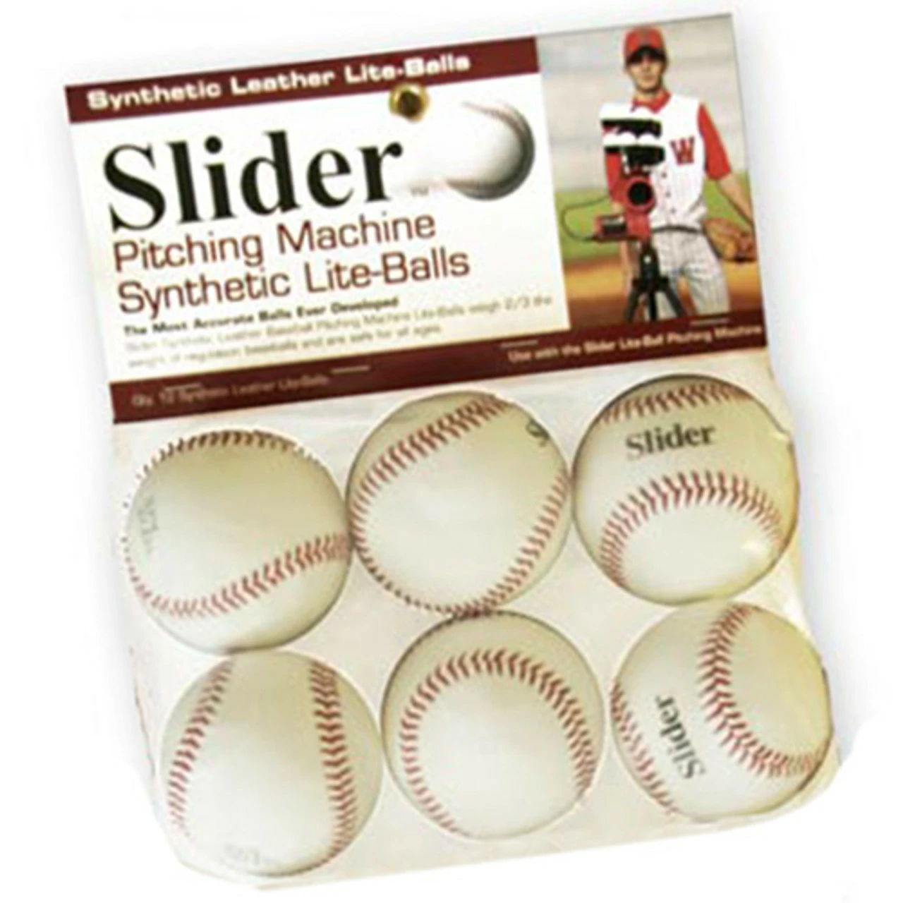 Heater Sports Slider Lite Synthetic Leather Pitching Machine Baseballs - Package Of 6
