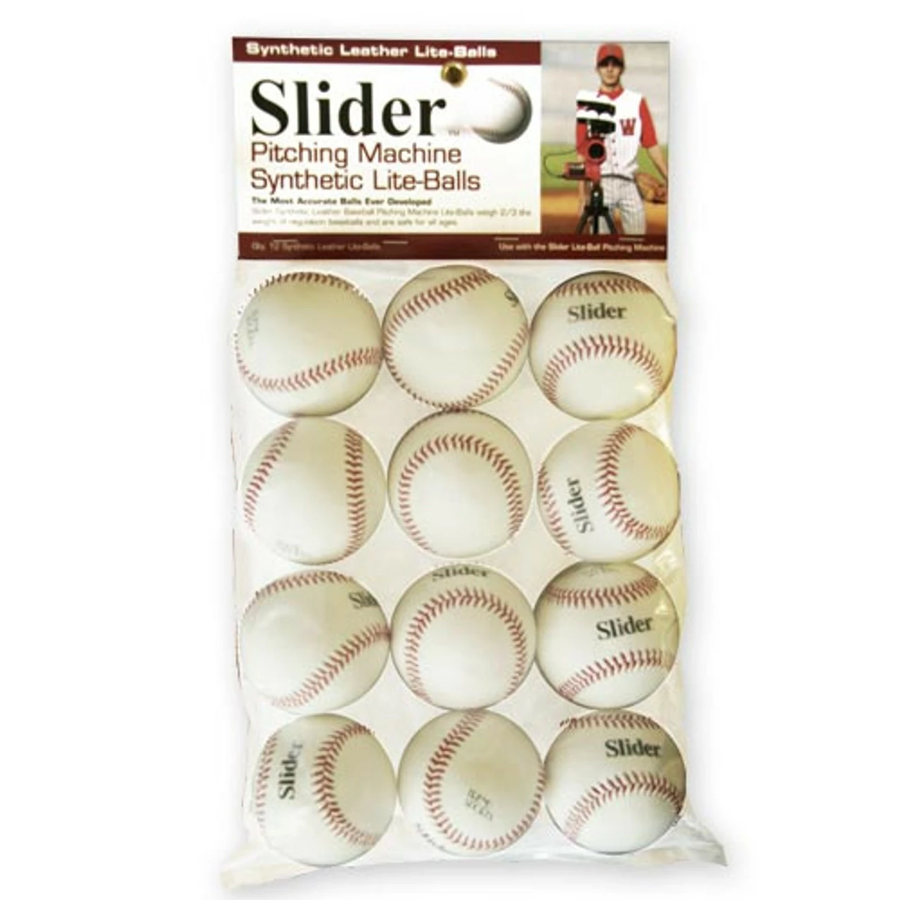 Heater Sports Slider Lite Synthetic Leather Pitching Machine Baseballs - Package Of 12