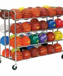 Champion Sports 48 Ball Double Wide Ball Cart - OUT OF STOCK