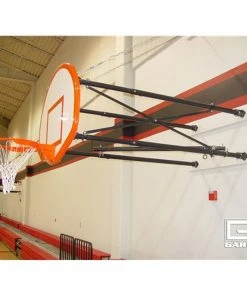 Gared Sports Gared Four Point Wall Mounted Hoop - 54 Inch Fan-Shaped Steel - Manual Height Adjuster