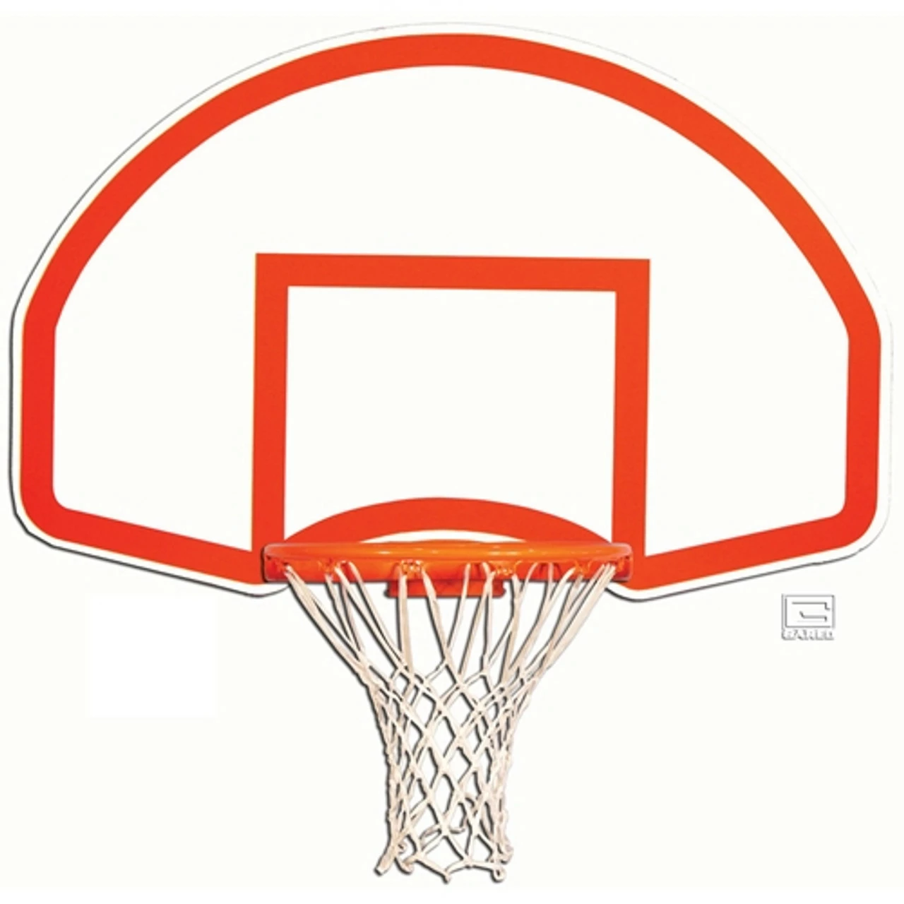 Gared Sports Gared Fan-Shaped Steel Backboard - Target And Border - Rear Mount