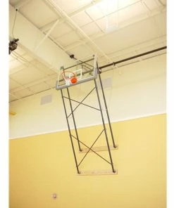 Gared Sports Gared Fold-Up Competition Wall Mounted Hoop - 72 Inch Glass - Manual Height Adjuster