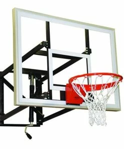 Jaypro Adjustable Wall Mounted Basketball Hoop - 60 Inch Glass